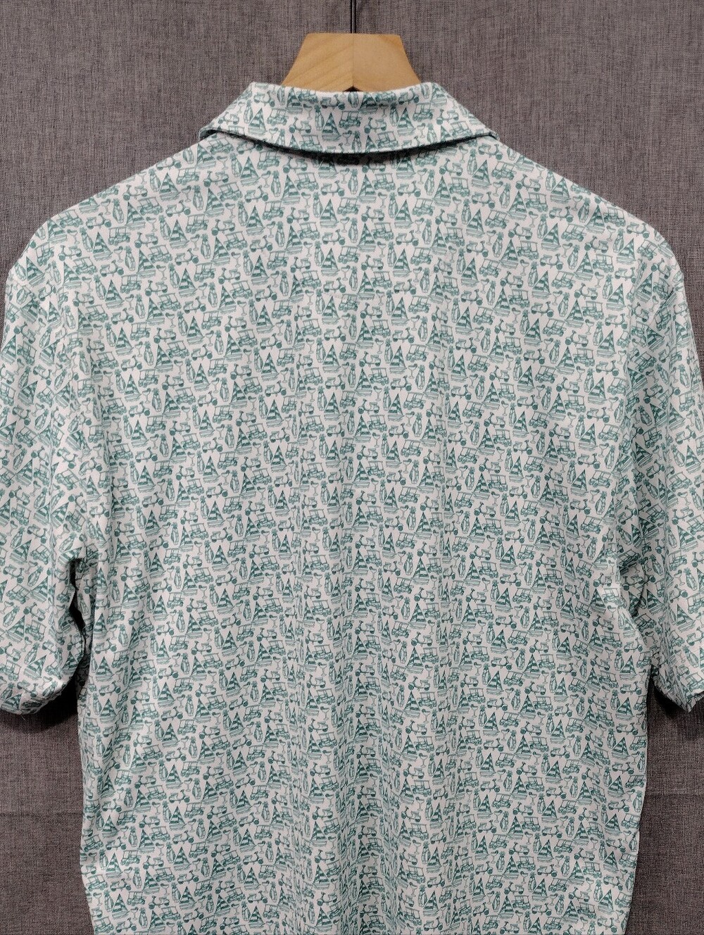 Walter Hagen Novelty Print Polo Shirt Mens S Green Golf Casual Retro 90s Y2K - Picture 7 of 9
